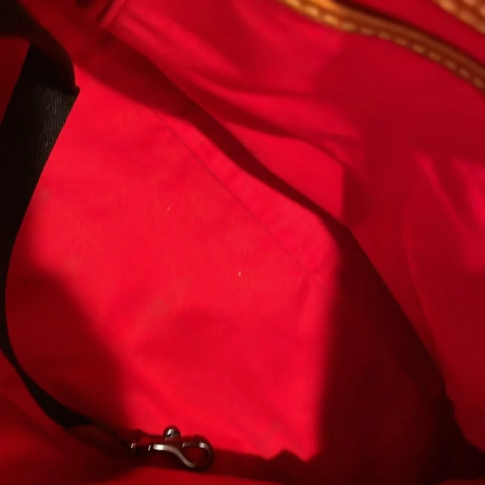 Dooney & Bourke Satchel Taupe Color Large Domed Structure Buckle Tassel Accents - Picture 7 of 15